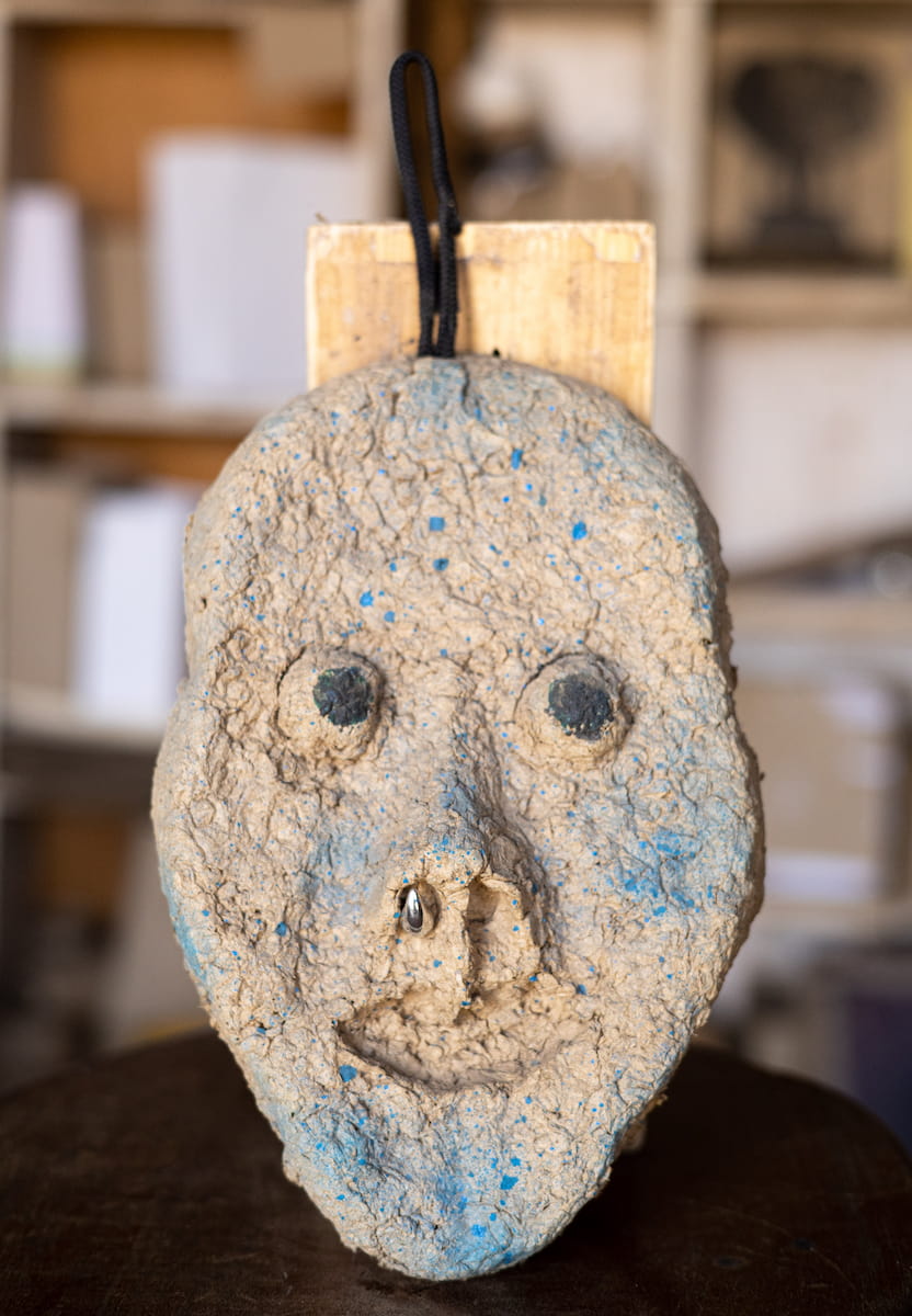 creative art face made from papier-mâché