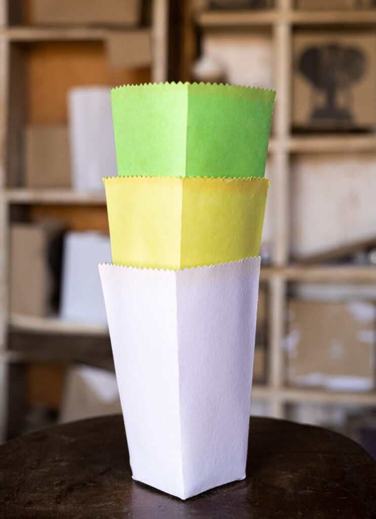 colorful paper containers